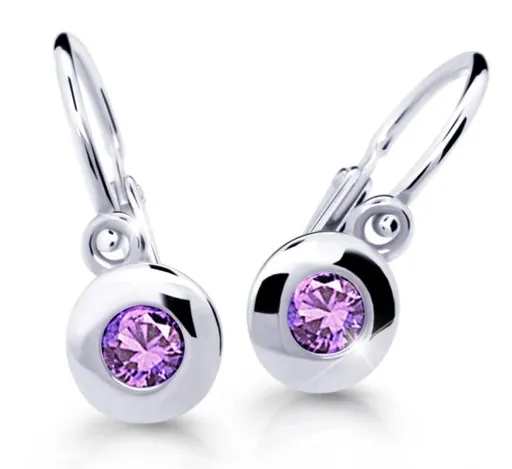 Cutie Jewellery Dětské náušnice z bílého zlata C2589-10-X-2 fialová