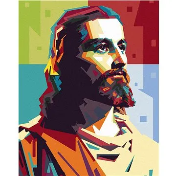 Diamondi - Diamantové malování - BAREVNÝ JEŽÍŠ, 40x50 cm, Vypnuté plátno na rám (604712B)