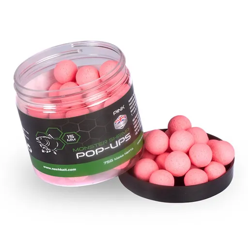 Nash Plovoucí Boilie Monster Shrimp Pop Ups 75g - 12mm Pink,Nash Plovoucí Boilie Monster Shrimp Pop Ups 75g - 12mm Pink