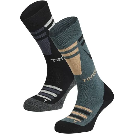 TENSON CORE SKI SOCK 2PK Lyžařské ponožky, tmavě zelená, velikost 40-42