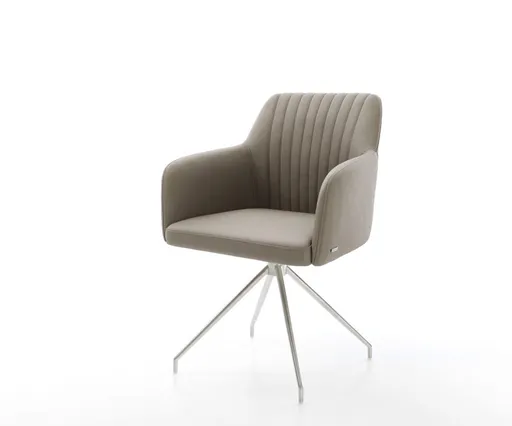 Jídelní židle Greg-Flex pravá kůže tmavě béžová křížová podnož