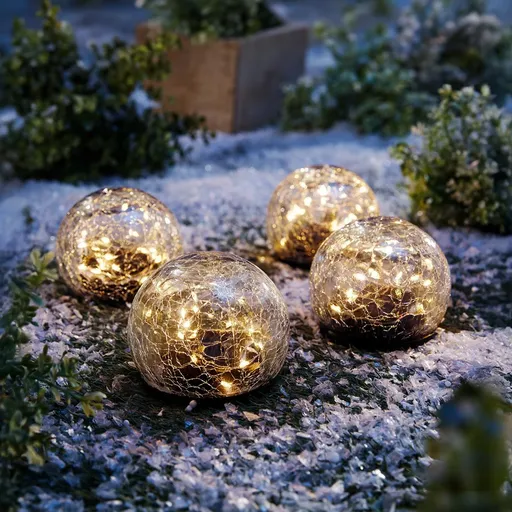 Haushalt international Solární skleněná koule, 4 ks