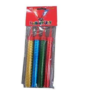 Fontány párty na dort, 12cm, mix barev, 4ks (8595596311194)