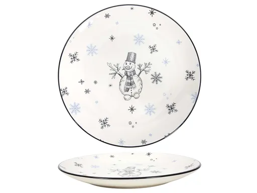 HIT Keramický jídelní talíř 26,5cm sněhulák