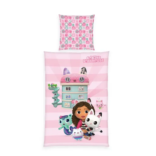 Herding Bavlněné povlečení Gabby's Dollhouse, 135 x 200 cm, 80 x 80 cm
