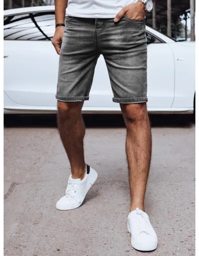 Pánské džínové kraťasy tmavě šedé