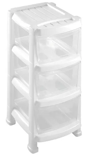 Plastový regál 3 zásuvky HEIDRUN 29x38x60,5cm MIX barev