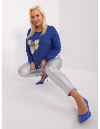 Dámská halenka plus size s aplikací PER kobaltová  