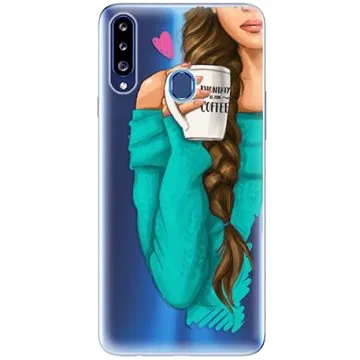 iSaprio My Coffe and Brunette Girl pro Samsung Galaxy A20s (coffbru-TPU3_A20s)