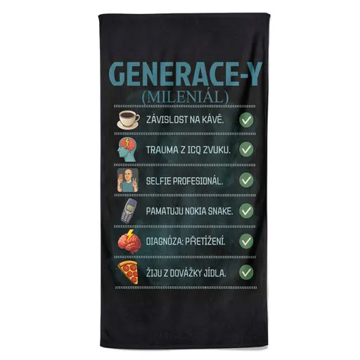 Osuška Generace Y – nastavení (Velikost osušky: 70x140cm)