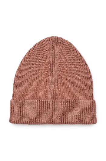 Dětská bavlněná čepice Liewood Ezra Beanie růžová barva, LW15022