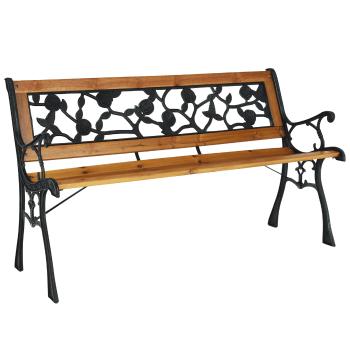 Bancă de grădină Faiza, negru , 126 x 52 x 73 cm