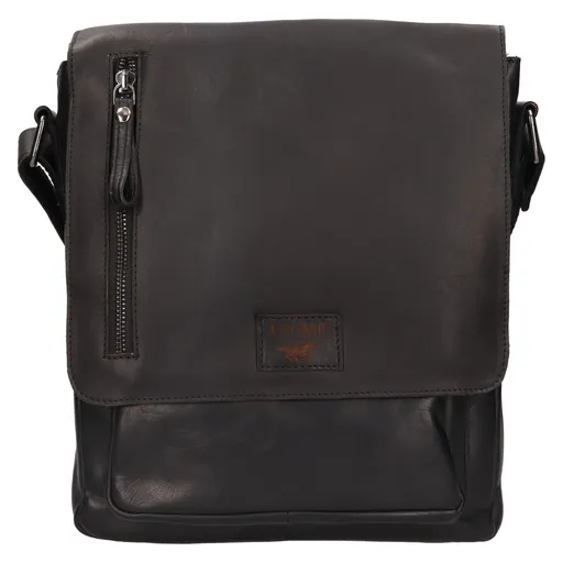Pánská kožená taška přes rameno Mustang Hugo - černá
