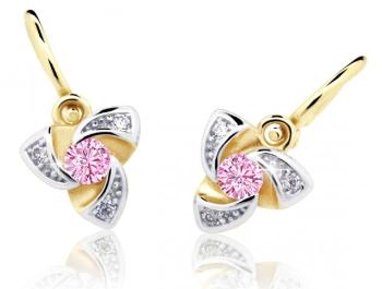 Cutie Jewellery Zlaté dětské náušnice C2203-10-X-1 růžová