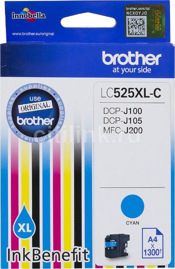 Brother LC-525XLC azurová (cyan) originální cartridge