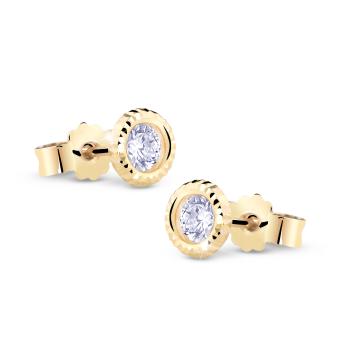 Cutie Jewellery Něžné zlaté náušnice se zirkony Z5024-20-10-X-1