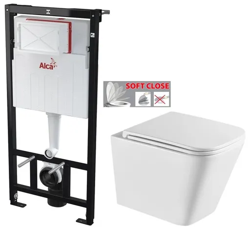 ALCA Sádromodul předstěnový instalační systém bez tlačítka + WC INVENA FLORINA WITH SOFT, včetně soft/close sedátka AM101/1120 X FL1