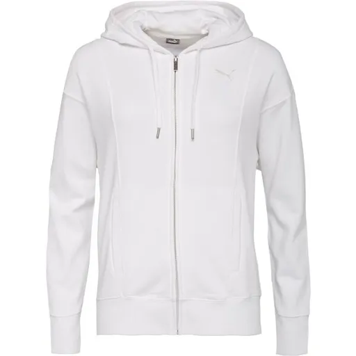 Puma HER FULL-ZIP HOODIE Dámská mikina, bílá, velikost