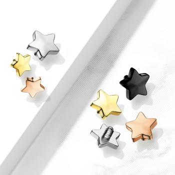 Náhradná hlavička do implantátu z chirurgickej ocele, hviezda 4 mm, hrúbka 1,6 mm, PVD - Farba: Medená