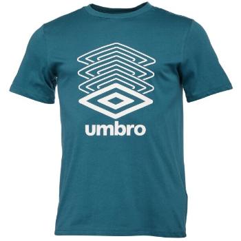 Umbro FW TERRACE LARGE LOGO GRAPHIC TEE Pánské triko, tmavě zelená, velikost