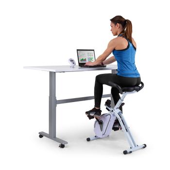 Capital Sports Azura Desk Bike, domácí rotoped, stacionární, cyklotrenažér, setrvačník 7,5 kg, řemenový pohon, bílý