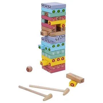 Dřevěná věž Jenga se zvířátky (EN1080)