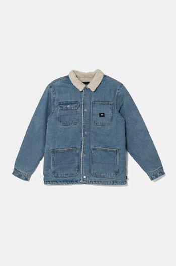 Dětská riflová bunda Vans BY Drill Chore Denim Sherpa Coat modrá barva, VN000K5FCDX1