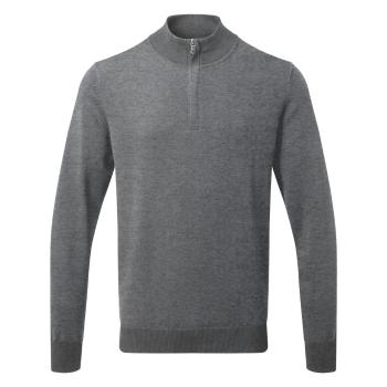 Asquith & Fox Pánský svetr s 1/4 zipem - Uhlová | M