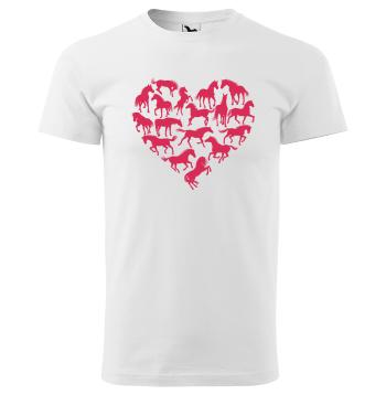 Tričko Horse heart (Velikost: 4XL, Typ: pro muže, Barva trička: Bílá)