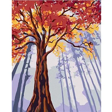 Diamondi - Diamantové malování - VYSOKÝ PODZIMNÍ STROM, 40x50 cm, bez rámu a bez vypnutí plátna (603508A)