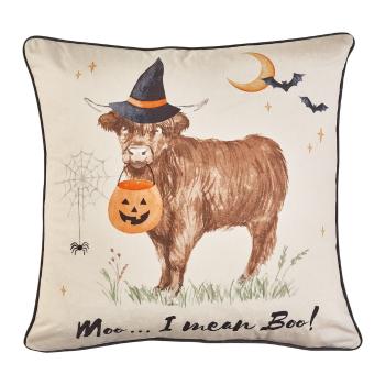 Díszpárna Halloween mintával 45x45 cm Halloween Highland Cow – Catherine Lansfield