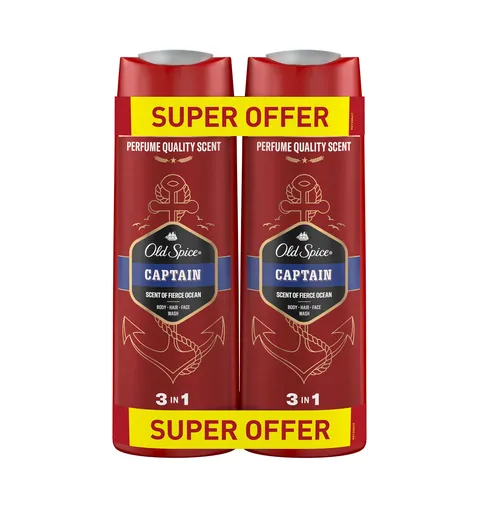 Old Spice Captain Pánský sprchový gel a šampon 2x400 ml