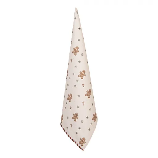 Béžová bavlněná kuchyňská utěrka s perníčky Gingerbread Magic - 50*70 cm CGM42
