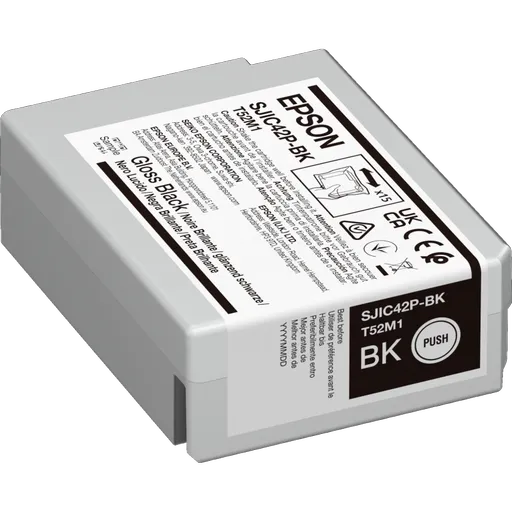 Epson SJIC42P-BK C13T52M140 pro ColorWorks, lesklá černá (glossy black) originální cartridge