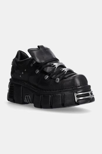 Kožené sneakers boty New Rock černá barva, M-120N-S26