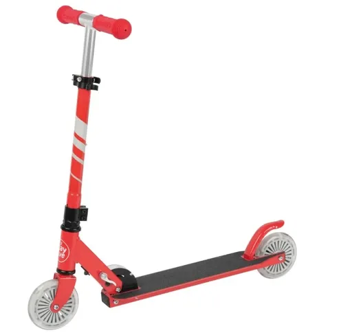 KidLand Dětská skládací koloběžka s LED svítícími koly KS-13378 červená