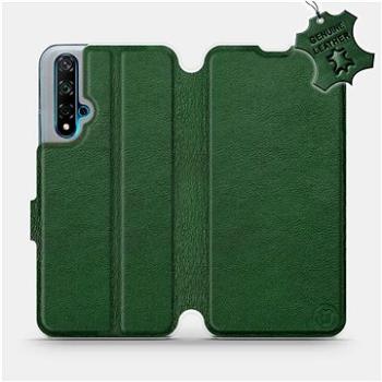 Flip pouzdro na mobil Huawei Nova 5T - Zelené - kožené -   Green Leather (5903516056842)