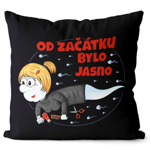 Polštář Kadeřnická spermie (Velikost: 55 x 55 cm)