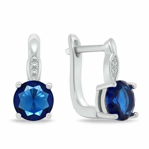 Brilio Silver Luxusní stříbrné náušnice s tmavě modrými zirkony EA548WB