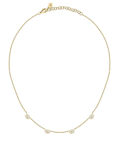 Morellato Blyštivý pozlacený náhrdelník s kubickými zirkony Pave` SAZB02