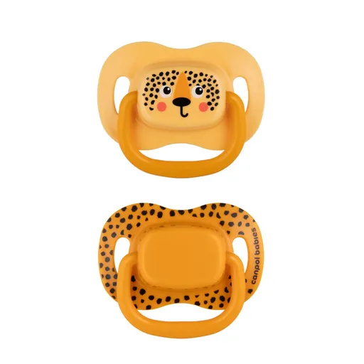 CANPOL BABIES Set symetrických silikonových dudlíků BabiesBoo 18m+ 2ks oranžový