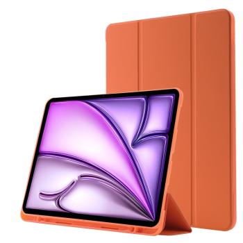 LEATHER Zaklápací kryt pre Apple iPad Air 13 2025 / Air 13 2024 oranžový