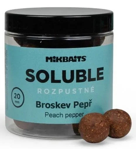 Mikbaits Rozpustné boilies Soluble Broskev Pepř 250ml,Mikbaits Rozpustné boilies Soluble Broskev Pepř 250ml