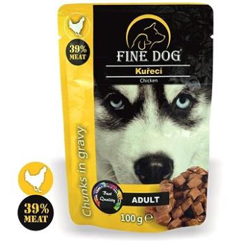 Fine Dog kapsička adult kuřecí v omáčce 22 × 100 g (8595657302949)