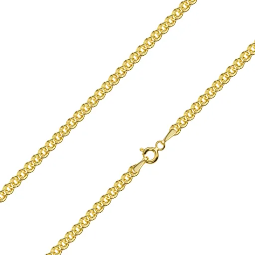 Zlatý řetízek 585 - třpytivé elipsovité větší a menší očko, 450 mm