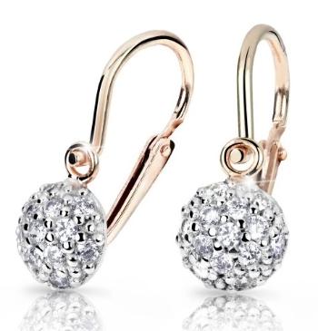 Cutie Jewellery Třpytivé dětské náušnice z růžového zlata C2747-10-10-X-4