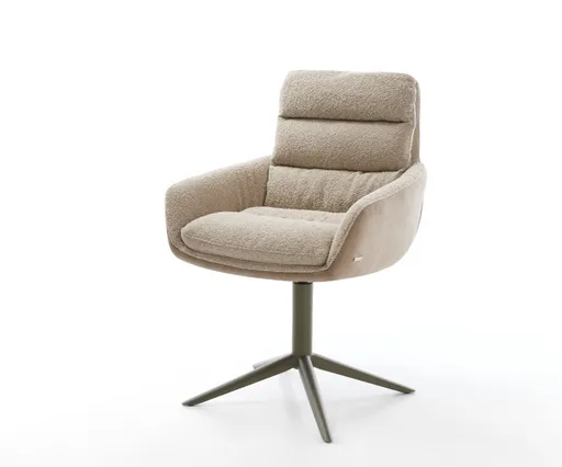 Jídelní židle Abelia-Flex s područkami mix materiálů béžová