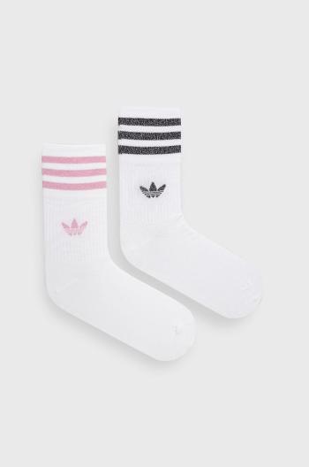 Ponožky adidas Originals (2-pack) dámské, bílá barva, HK0301