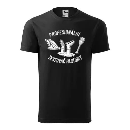 Bontis Tričko s potiskem "Testovač hloubky" - Černá | L
