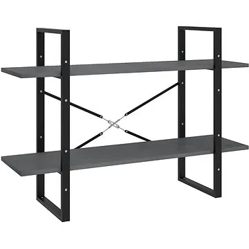 Shumee  se 2 policemi šedá 100×30×70 cm masivní borovice, 806474 (806474)